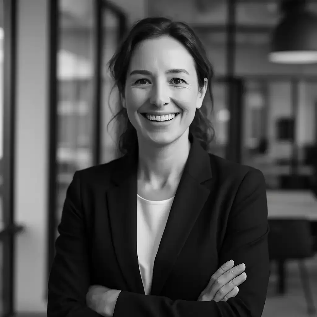 Portrait of a happy businesswoman in a contemporary workspace